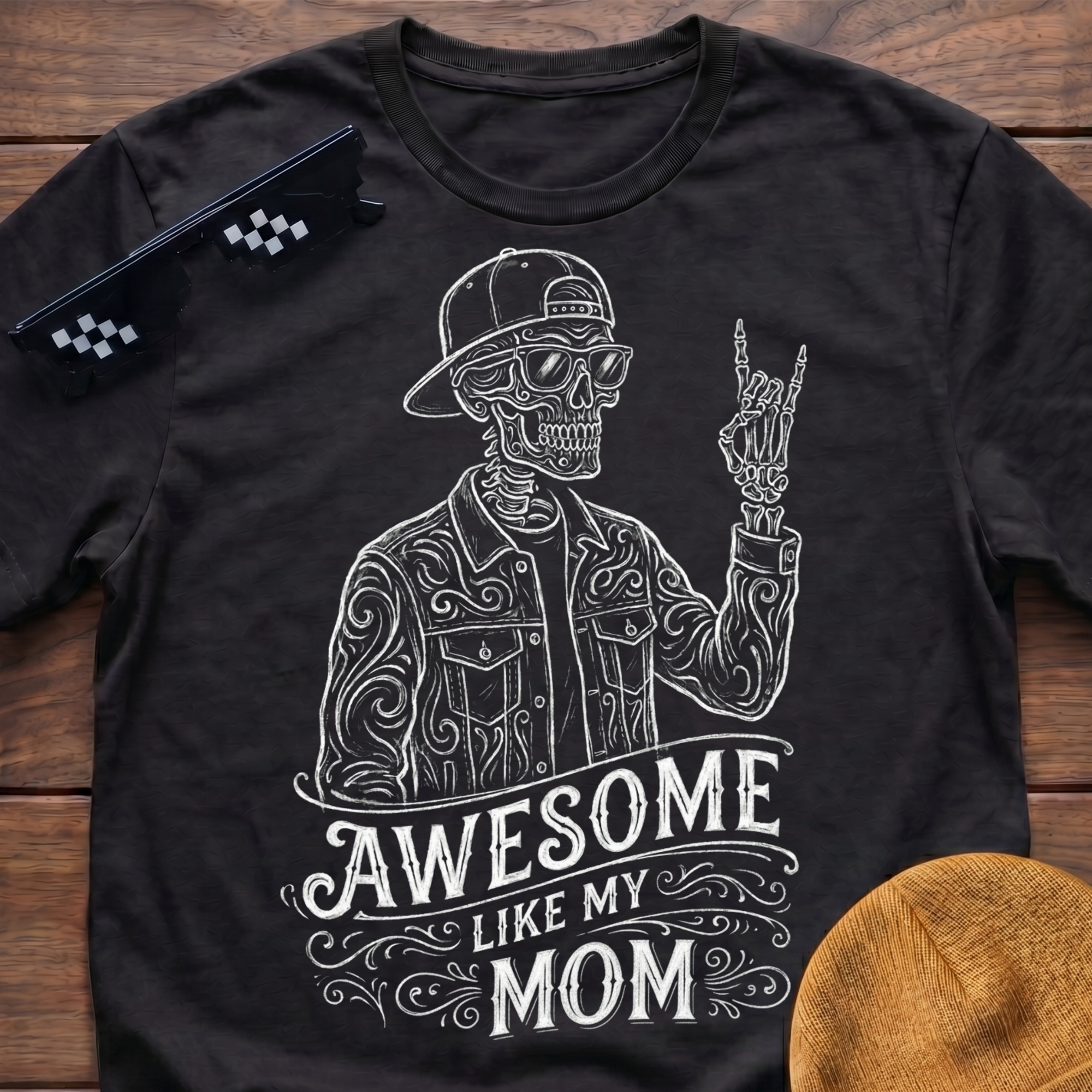 Skeleton Awesome Like My Mom T-Shirt