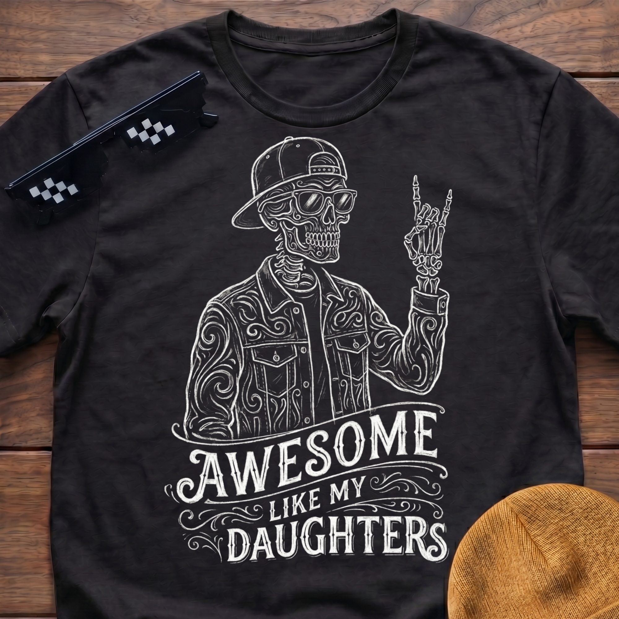 Skeleton Awesome Like My Daughters T-Shirt
