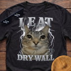 I Eat Dry Wall Meme Funny Cat Meme T-shirt
