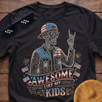 Skeleton Awesome Like My Kids Patriotic T-shirt