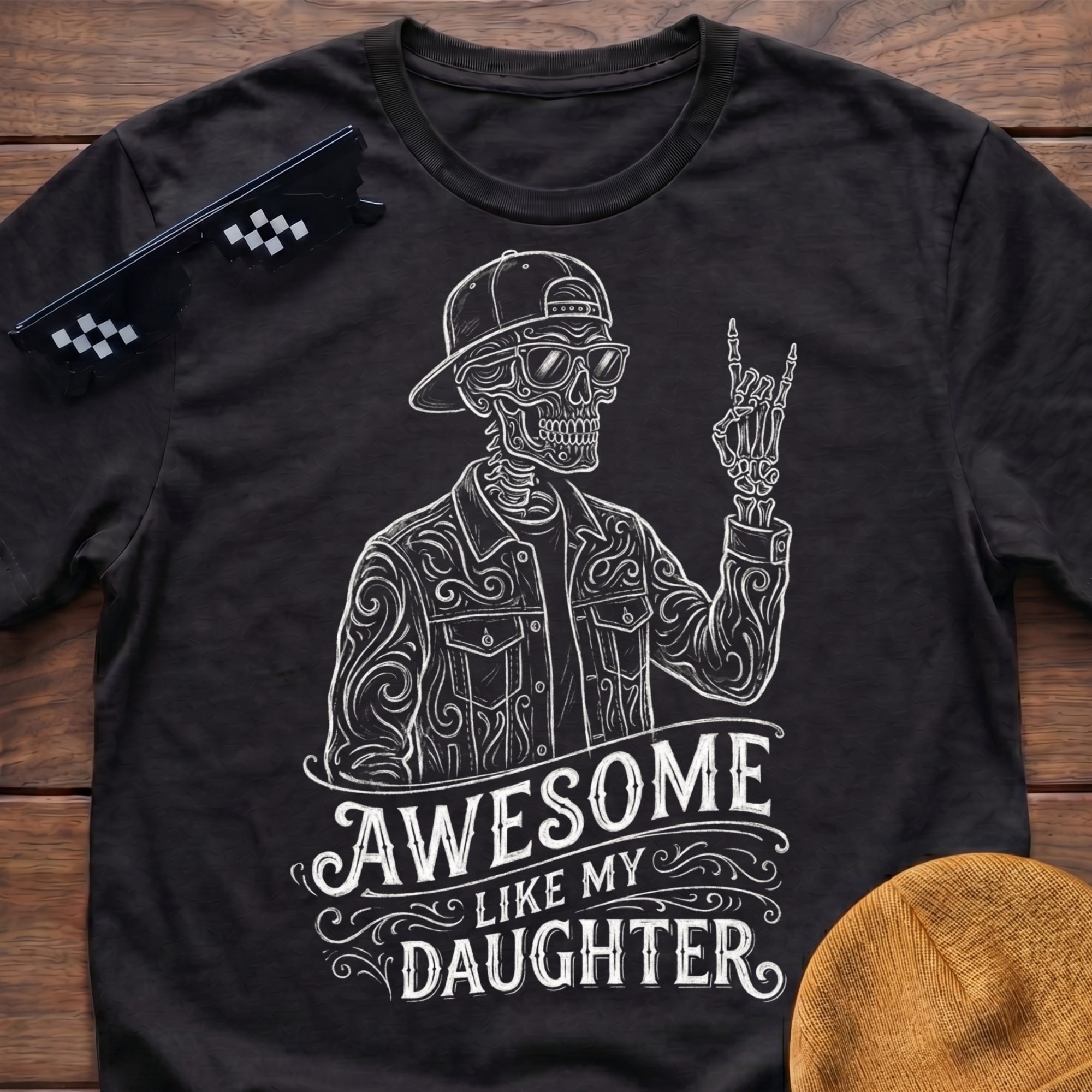 Skeleton Awesome Like My Daughter T-Shirt