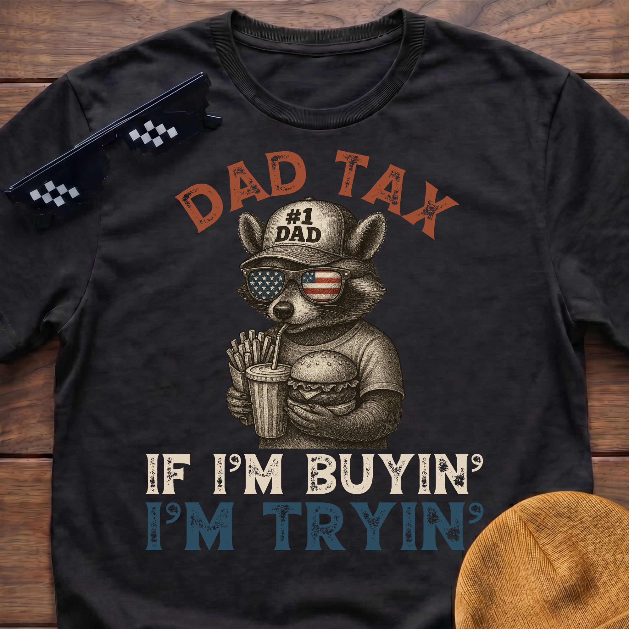 Racoon Dad Tax If I'm Buying I'm Trying T-Shirt