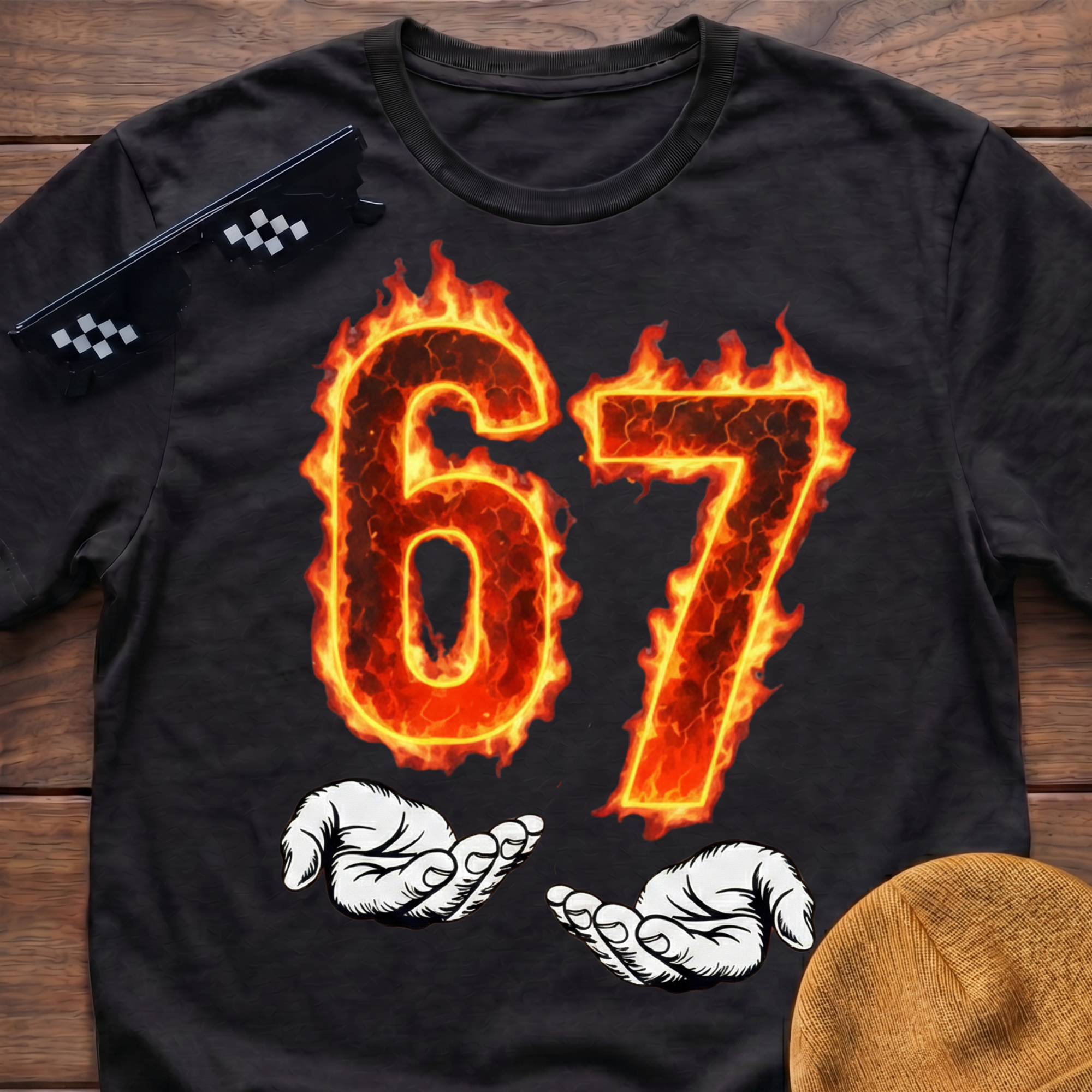 6 7 Meme Six Seven Fire T-shirt
