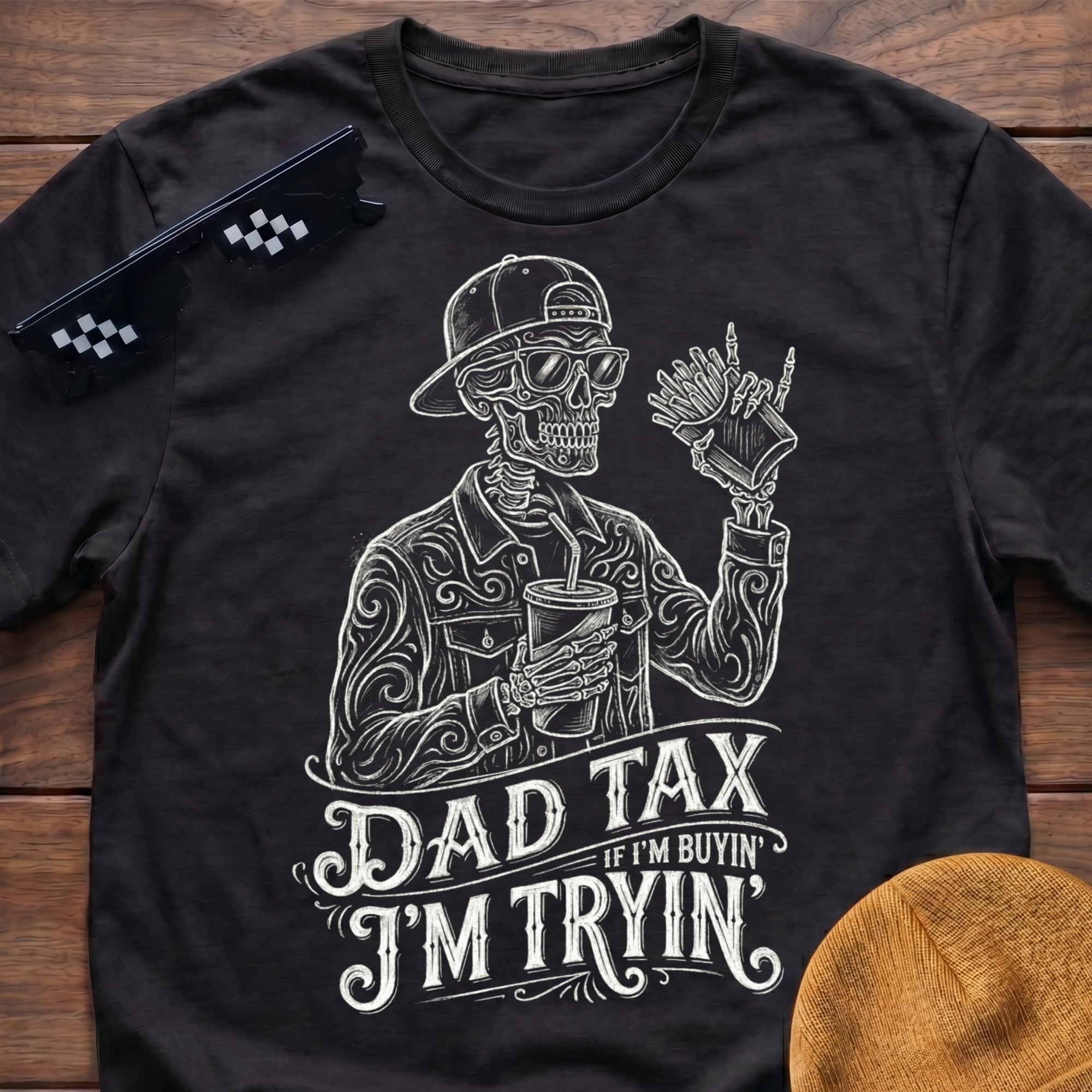 Skeleton Dad Tax If I'm Buying I'm Trying T-shirt