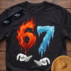 6 7 Meme Six Seven Fire & Ice T-shirt