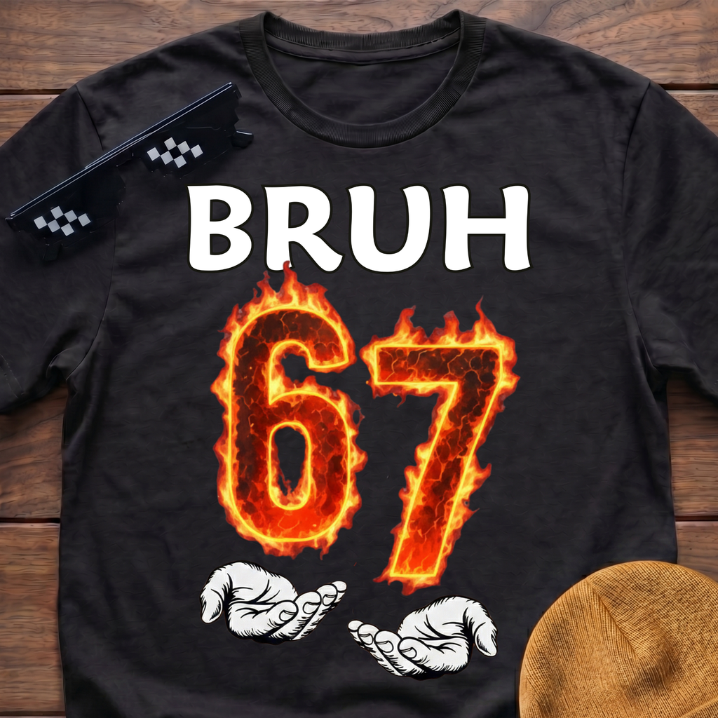Bruh 6 7 Meme Six Seven Fire T-shirt