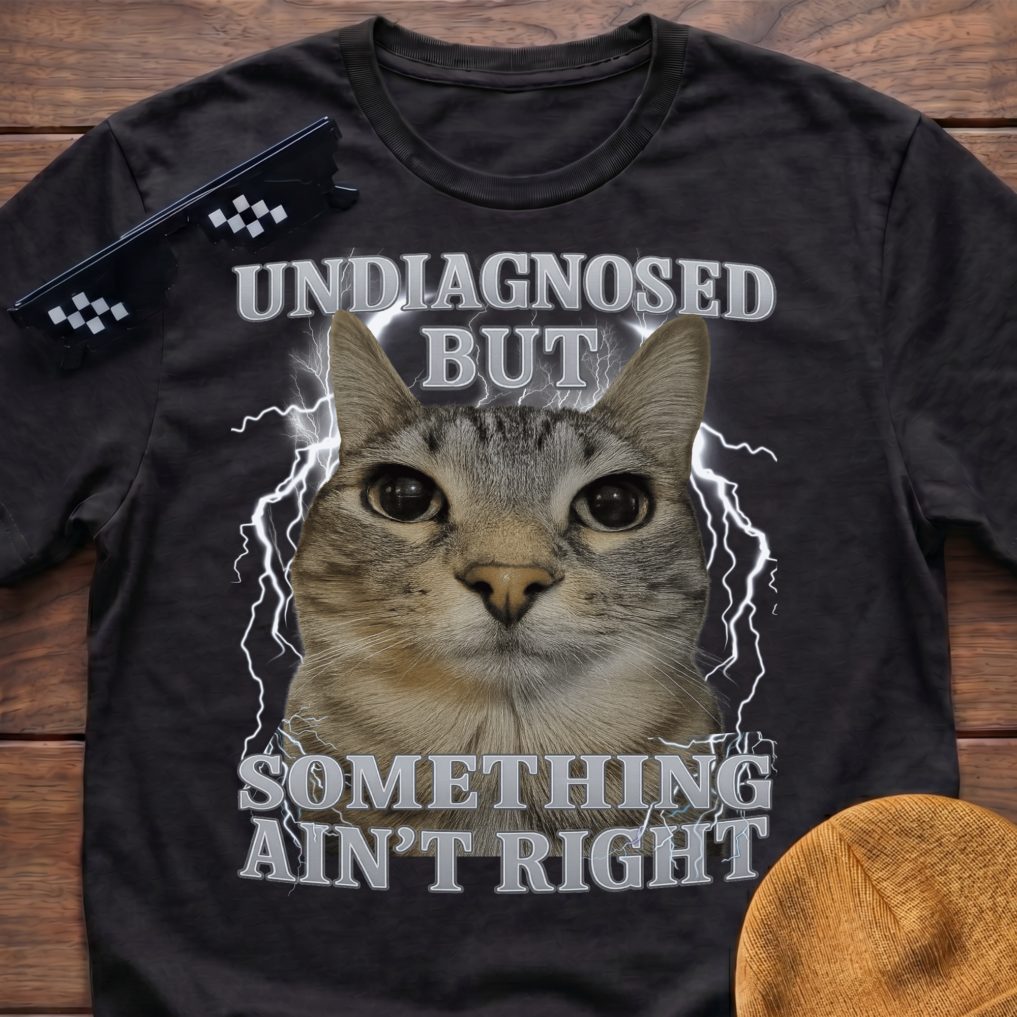Undiagnosed But Something Ain't Right Funny Cat Meme T-shirt