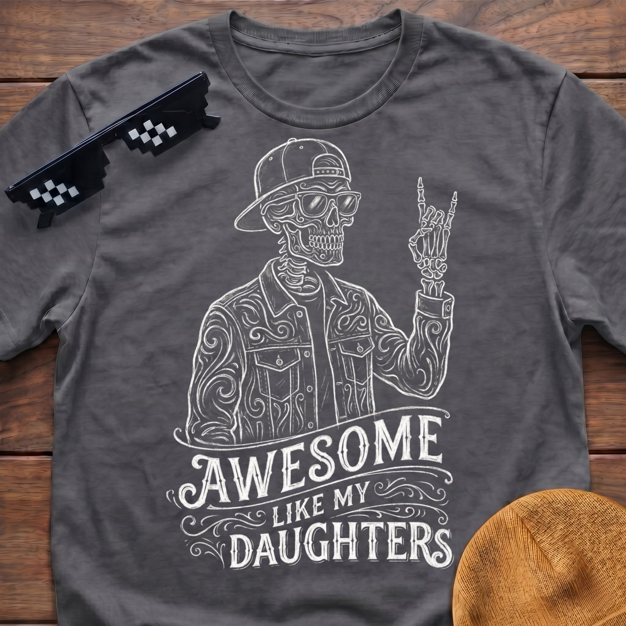 Skeleton Awesome Like My Daughters T-Shirt