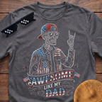 Skeleton Awesome Like My Dad Patriotic T-shirt