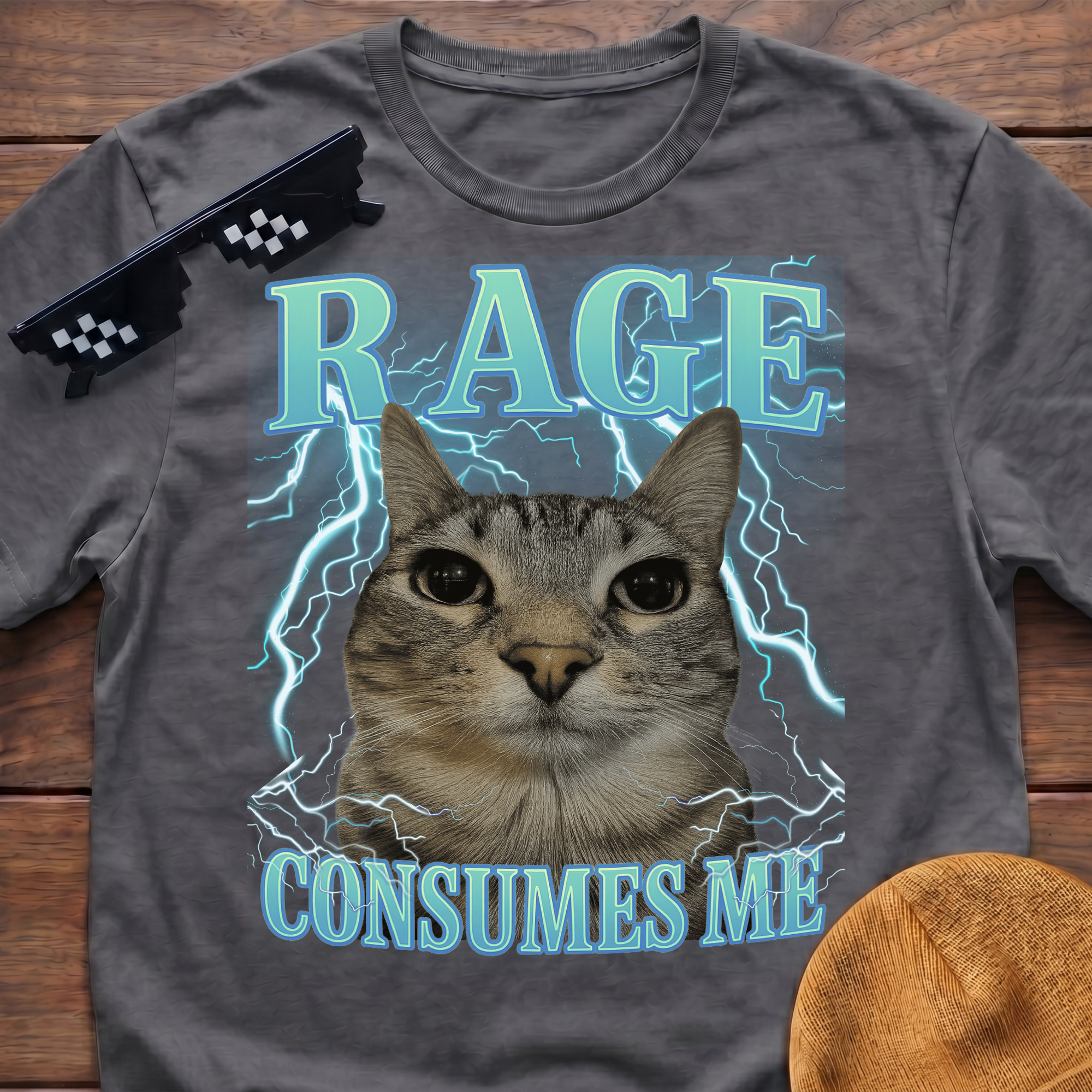 Rage Consumes Me Meme Funny Cat Meme T-shirt