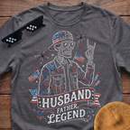 Husband Father Legend Patriotic Skeleton T-shirt