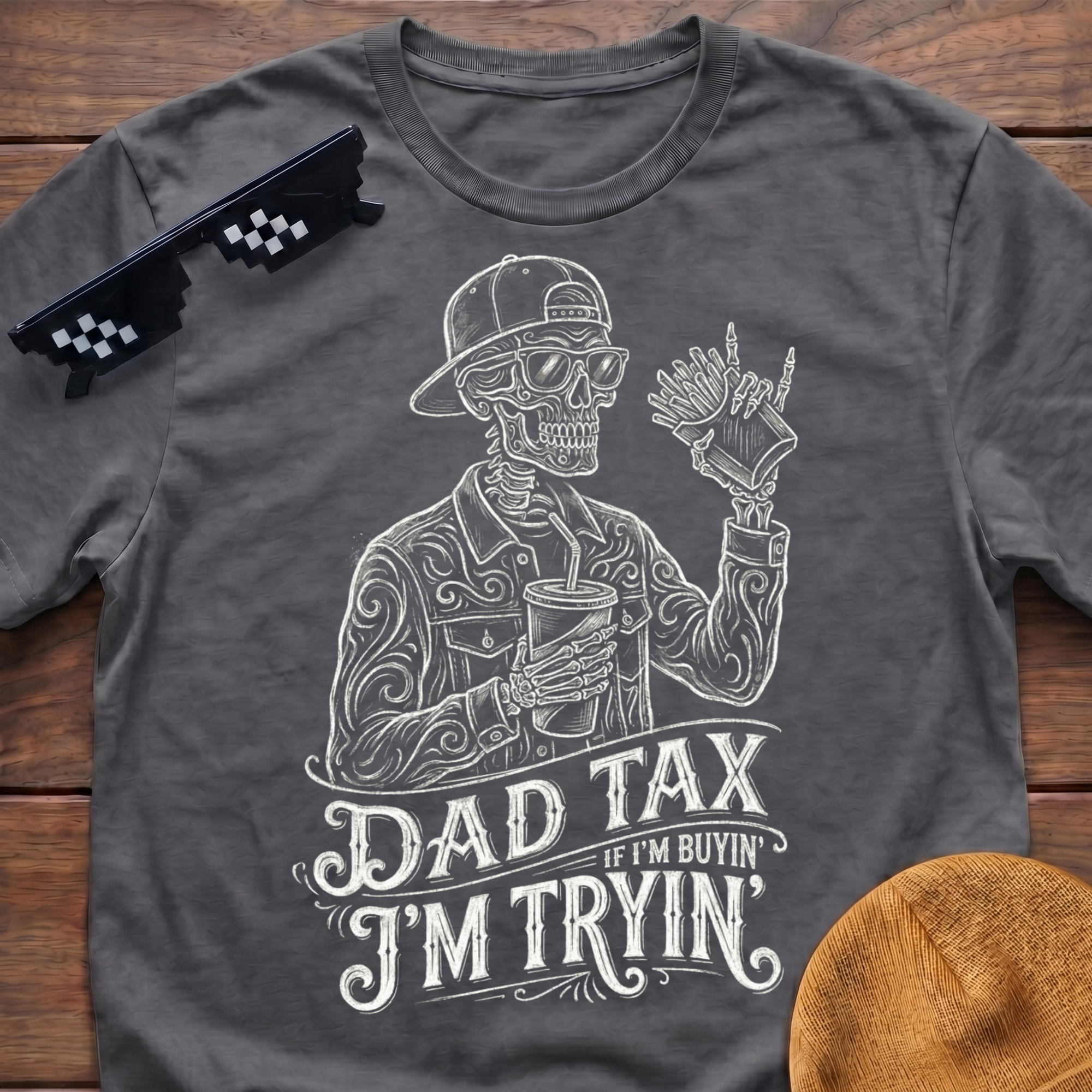 Skeleton Dad Tax If I'm Buying I'm Trying T-shirt