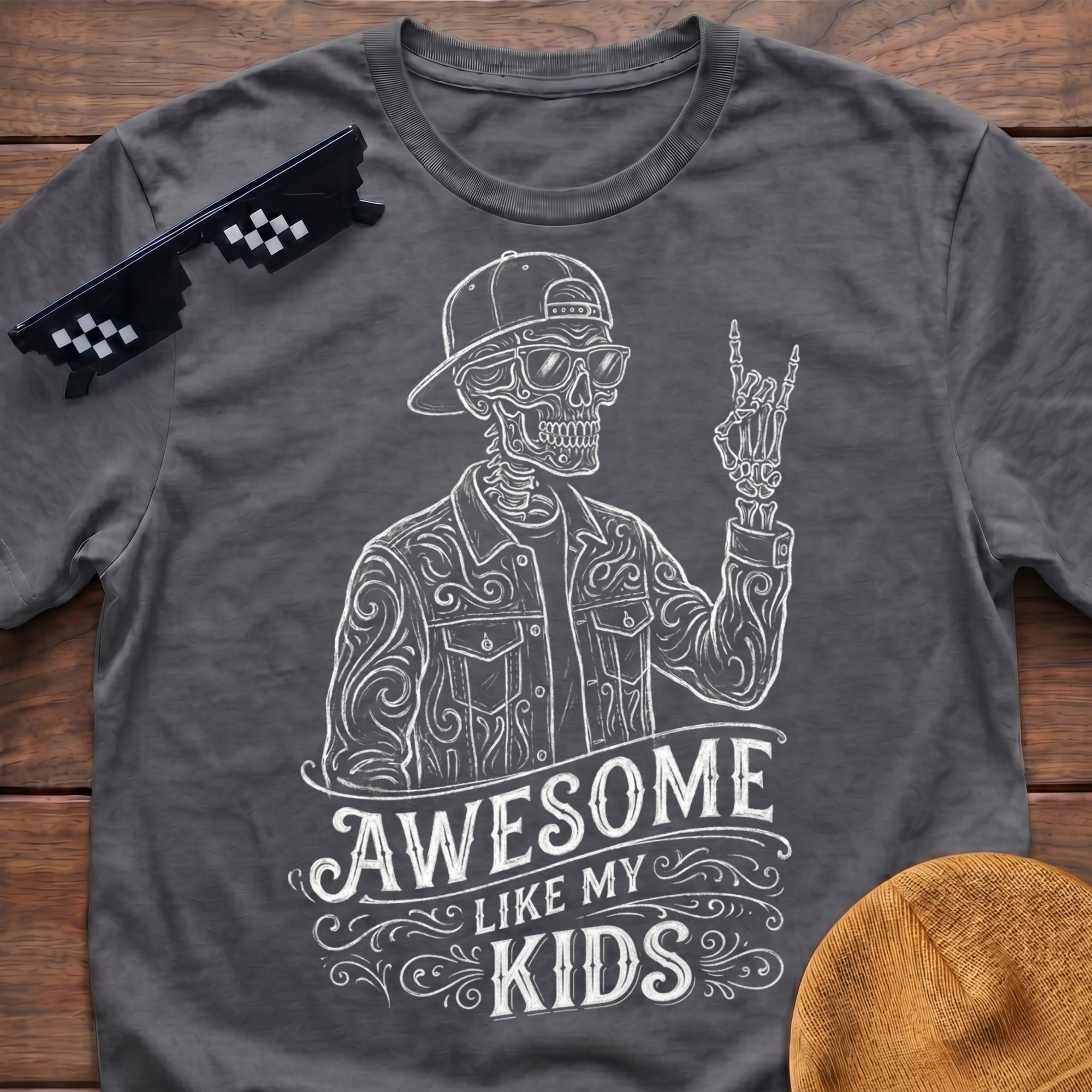 Skeleton Awesome Like My Kids T-Shirt