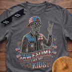 Skeleton Awesome Like My Kids Patriotic T-shirt