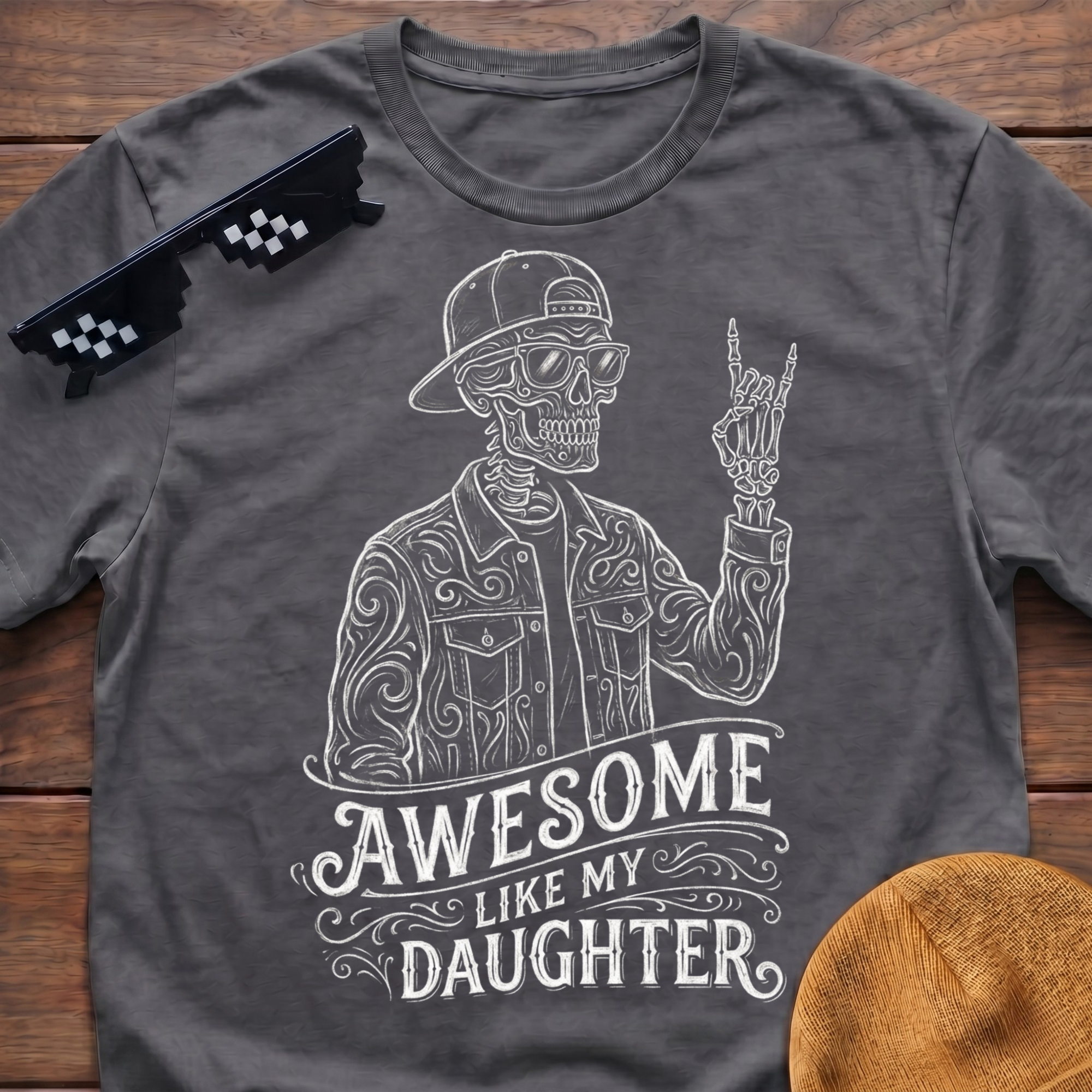 Skeleton Awesome Like My Daughter T-Shirt