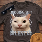 Judging You Silently Meme Funny Cat Meme T-shirt