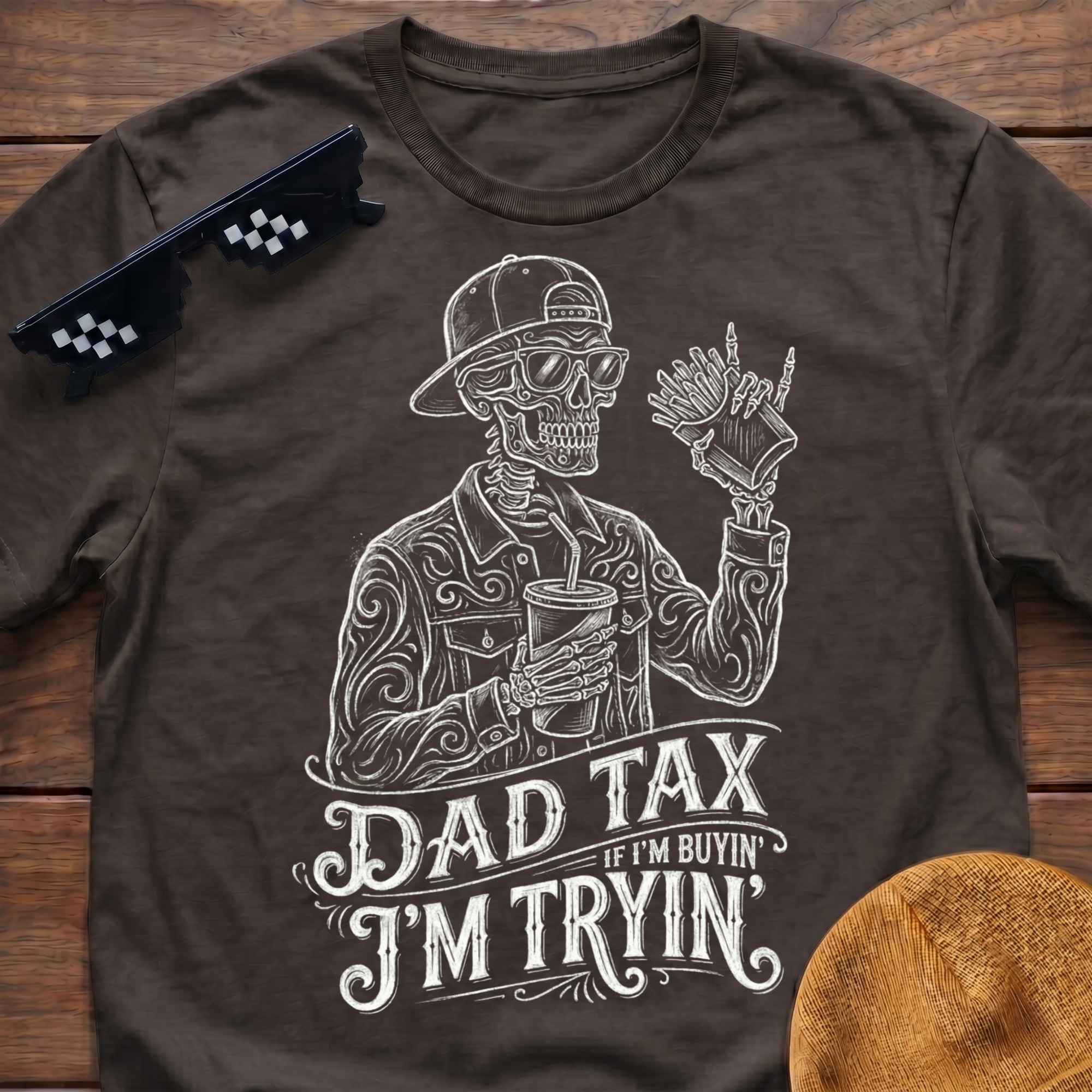 Skeleton Dad Tax If I'm Buying I'm Trying T-shirt