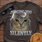 Judging You Silently Meme Funny Cat Meme T-shirt