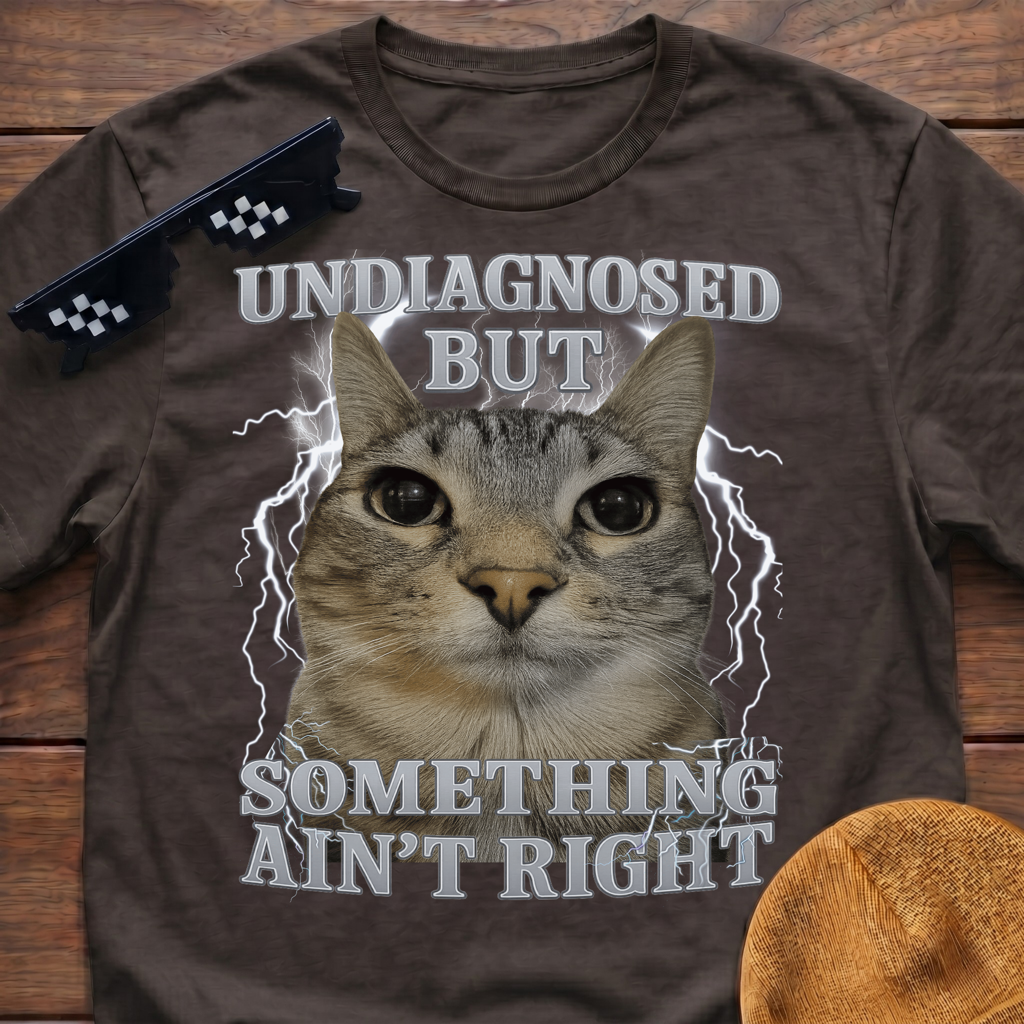 Undiagnosed But Something Ain't Right Funny Cat Meme T-shirt