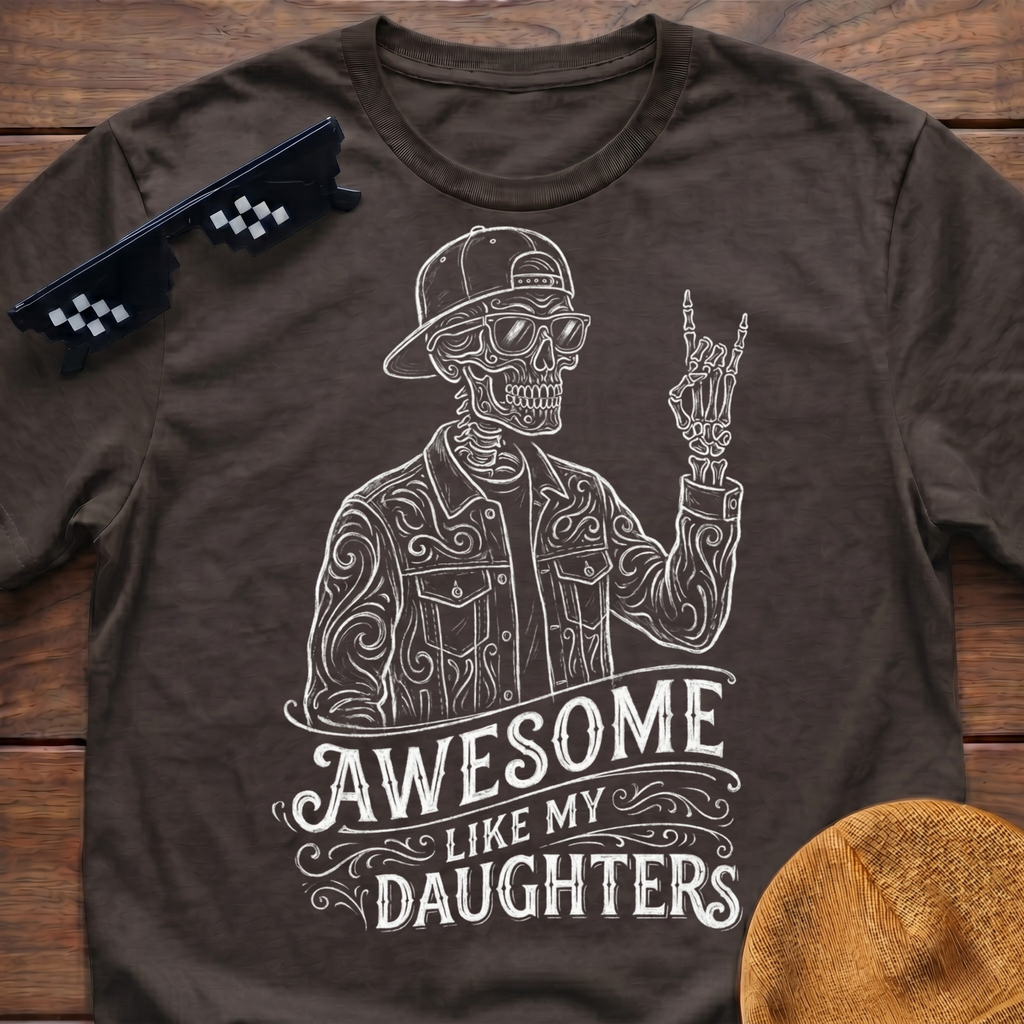 Skeleton Awesome Like My Daughters T-Shirt
