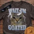 Wait I'm Goated Meme Funny Cat Meme T-shirt