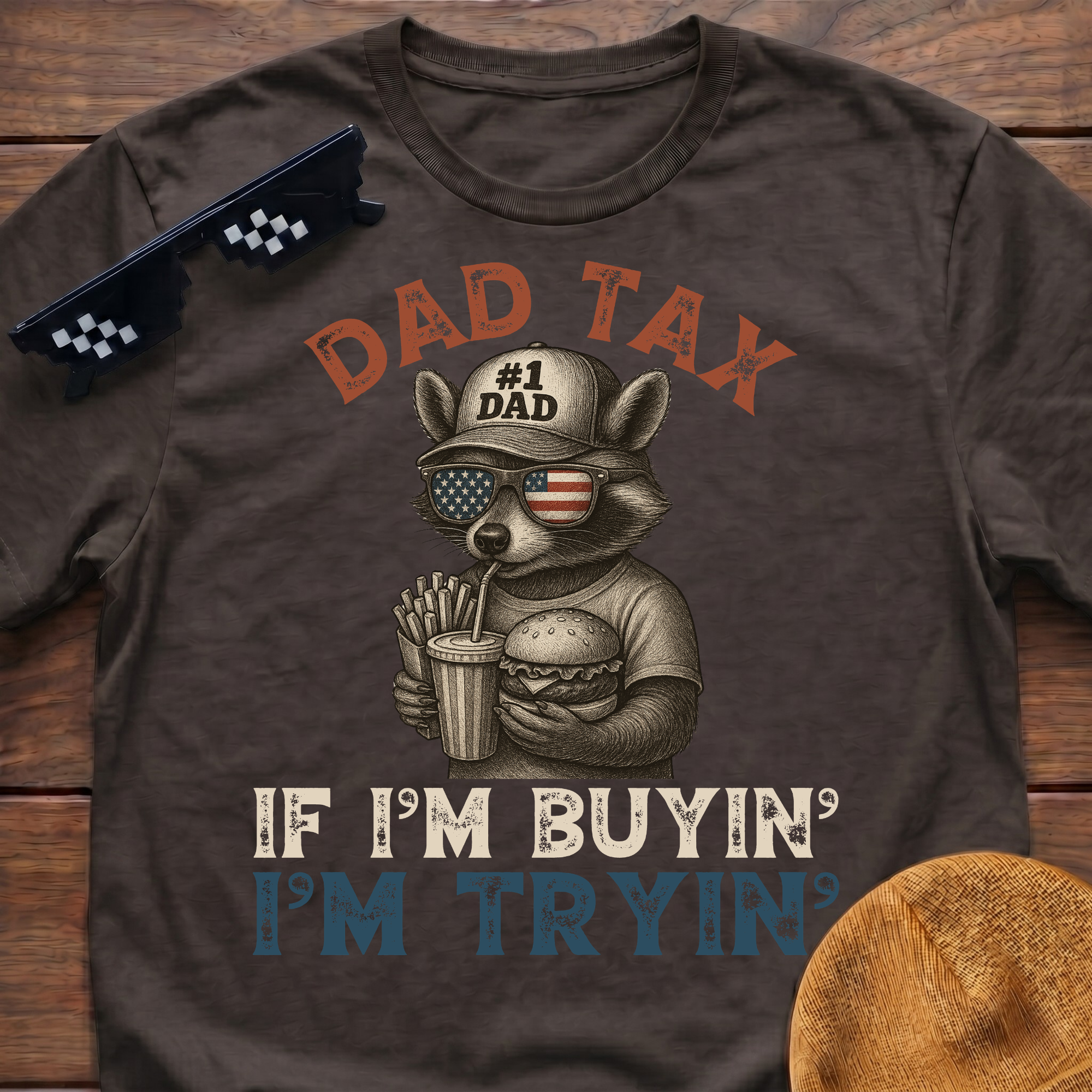 Racoon Dad Tax If I'm Buying I'm Trying T-Shirt