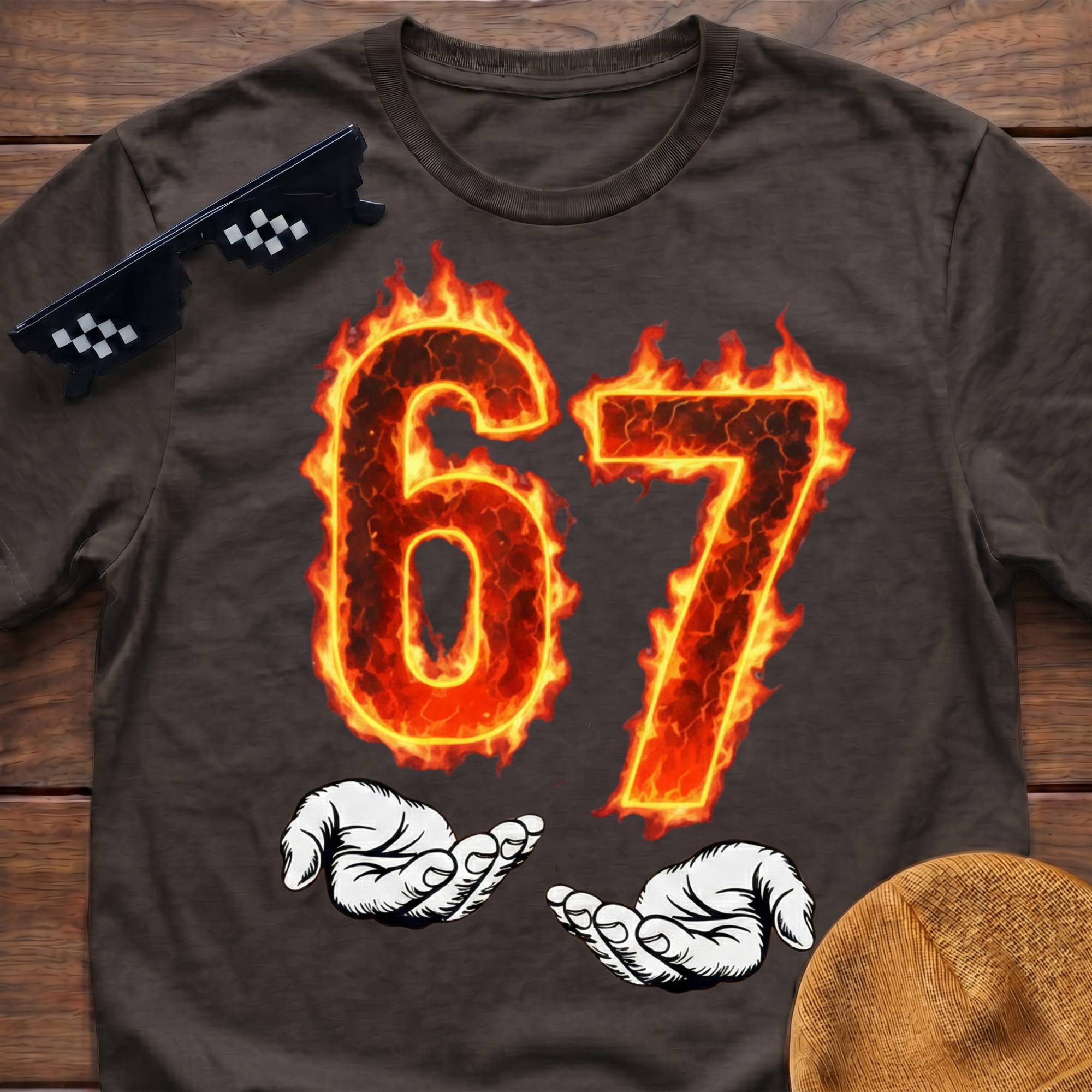 6 7 Meme Six Seven Fire T-shirt
