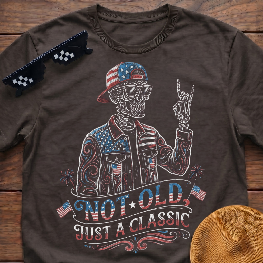 Not Old Just A Classic Patriotic Skeleton T-shirt