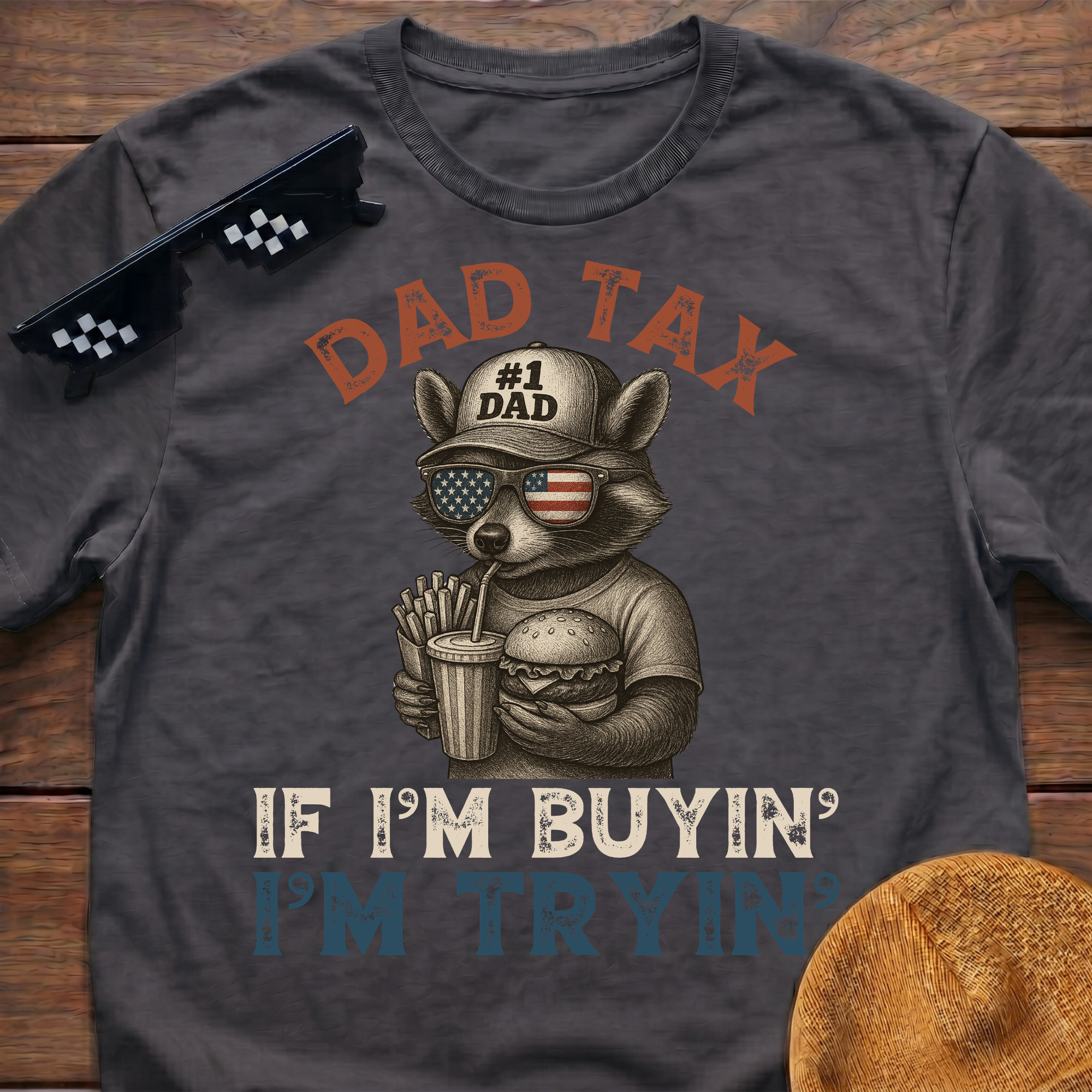 Racoon Dad Tax If I'm Buying I'm Trying T-Shirt