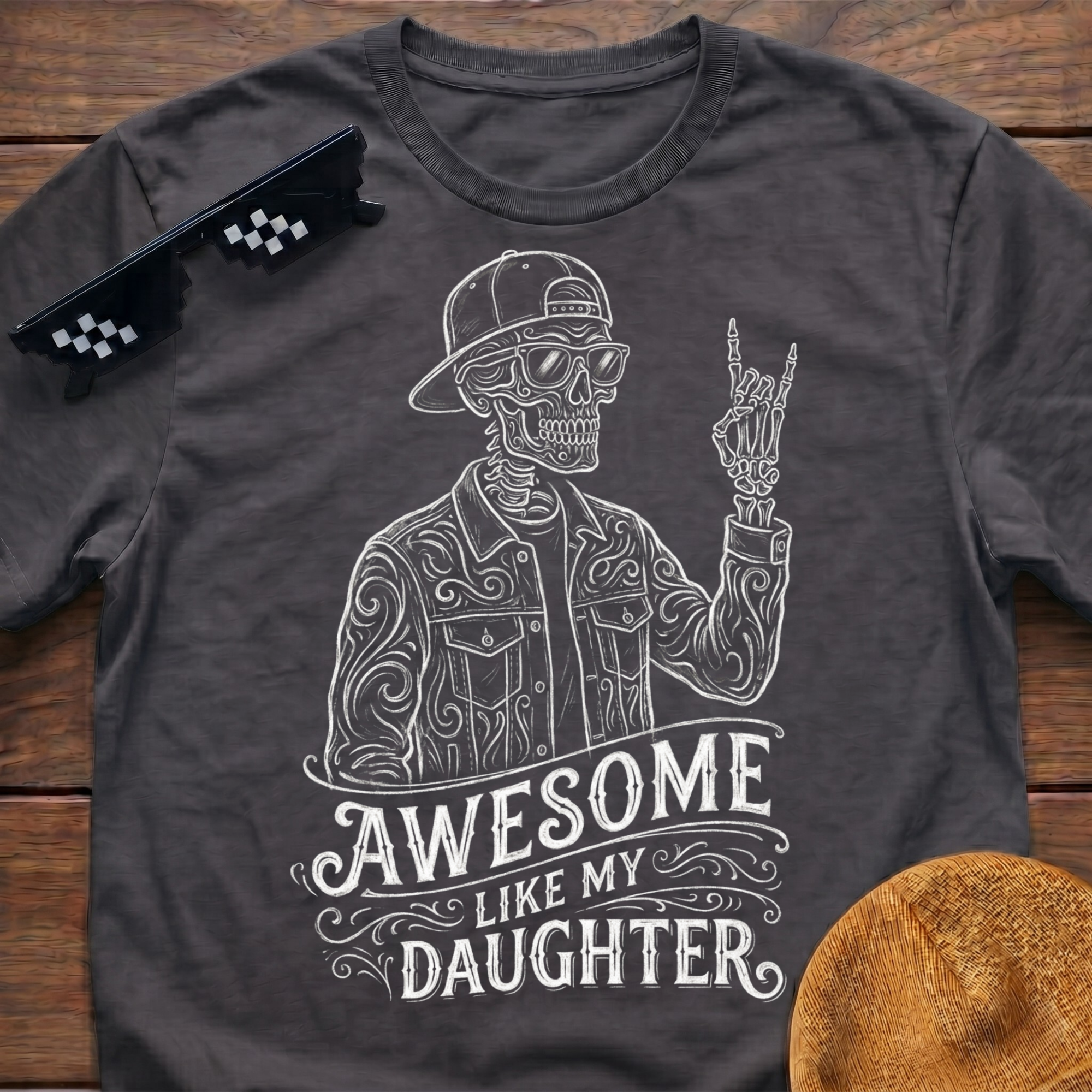 Skeleton Awesome Like My Daughter T-Shirt