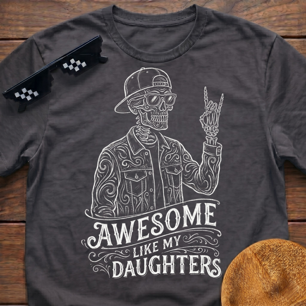 Skeleton Awesome Like My Daughters T-Shirt