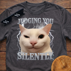 Judging You Silently Meme Funny Cat Meme T-shirt