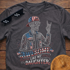 Skeleton Awesome Like My Daughter Patriotic T-shirt