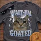 Wait I'm Goated Meme Funny Cat Meme T-shirt