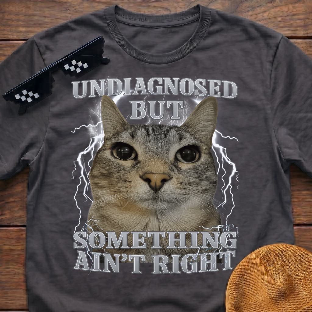 Undiagnosed But Something Ain't Right Funny Cat Meme T-shirt
