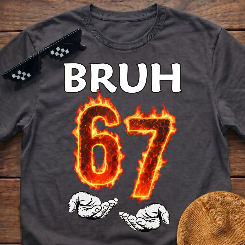 Bruh 6 7 Meme Six Seven Fire T-shirt