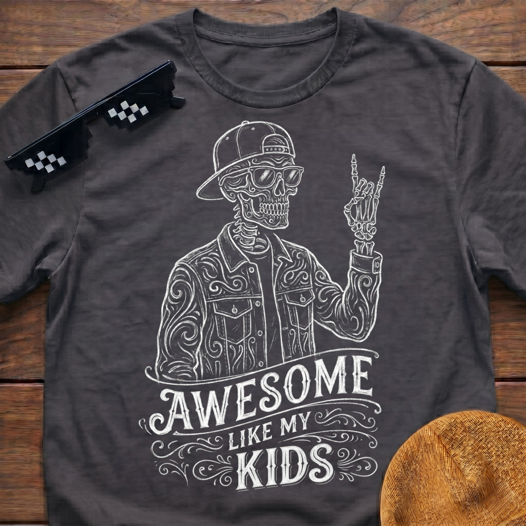 Skeleton Awesome Like My Kids T-Shirt