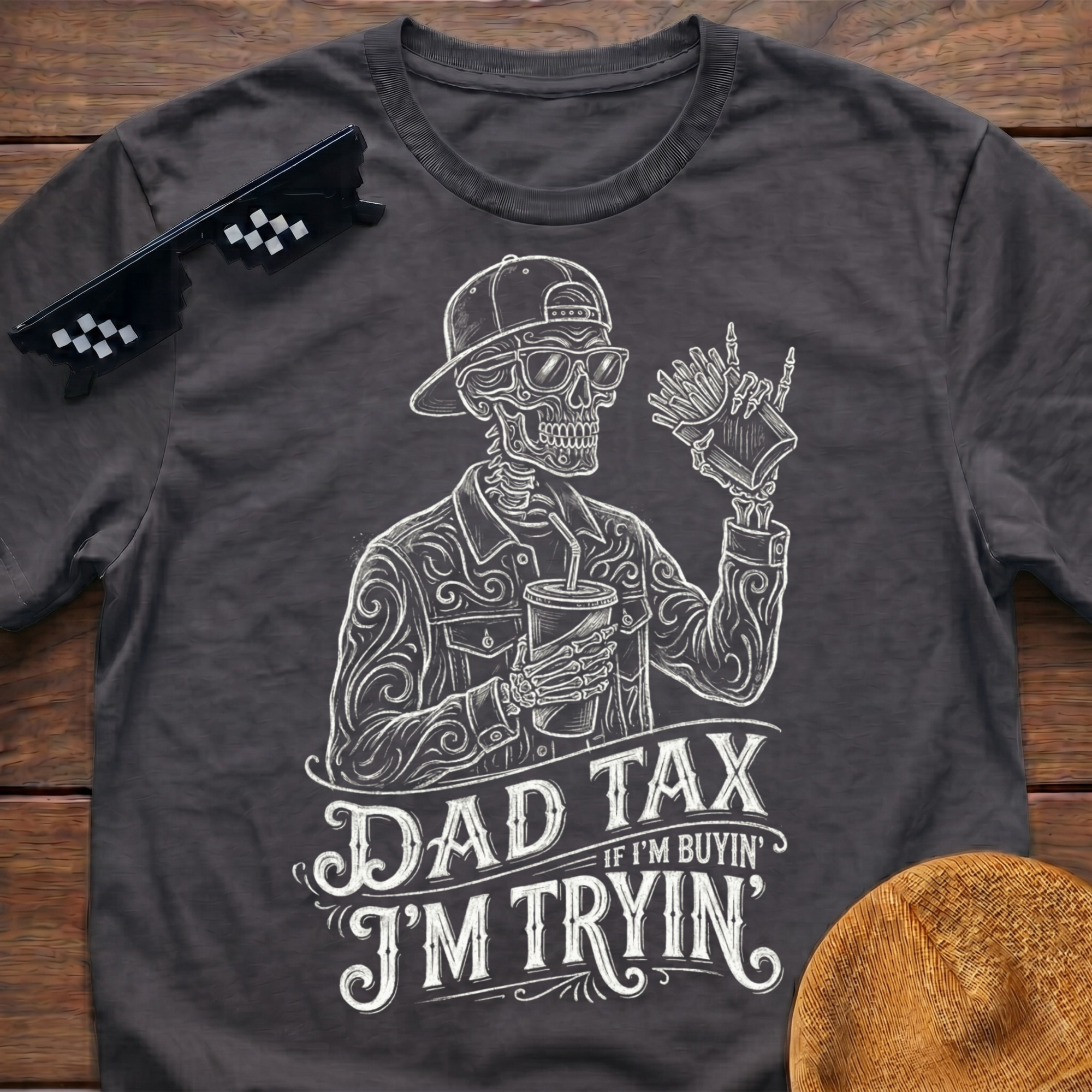 Skeleton Dad Tax If I'm Buying I'm Trying T-shirt