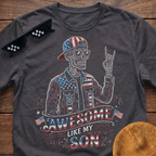 Skeleton Awesome Like My Son Patriotic T-shirt