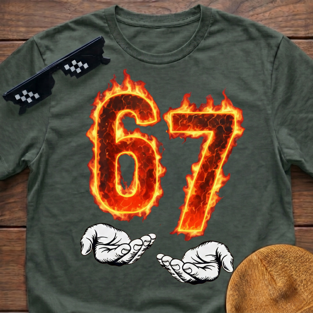 6 7 Meme Six Seven Fire T-shirt