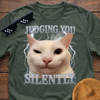 Judging You Silently Meme Funny Cat Meme T-shirt