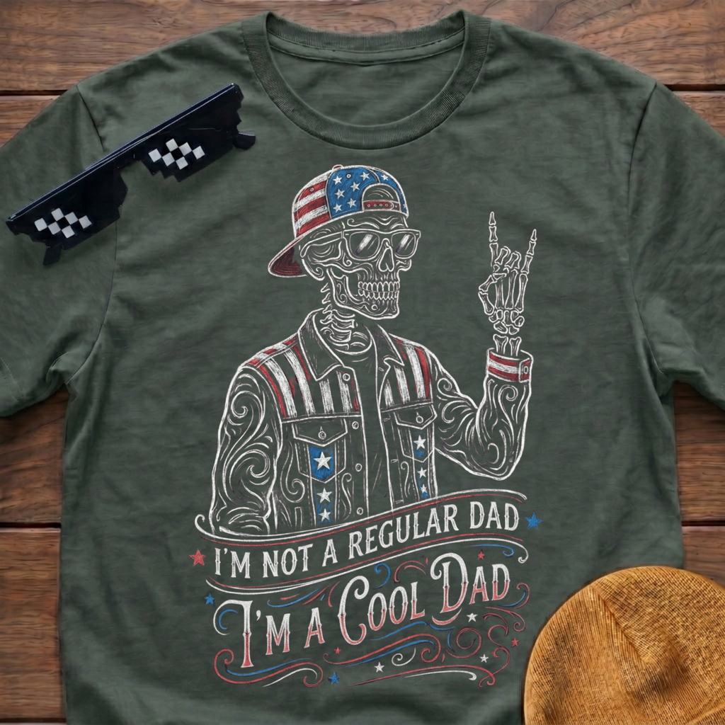 Cool Dad Patriotic Skeleton T-shirt