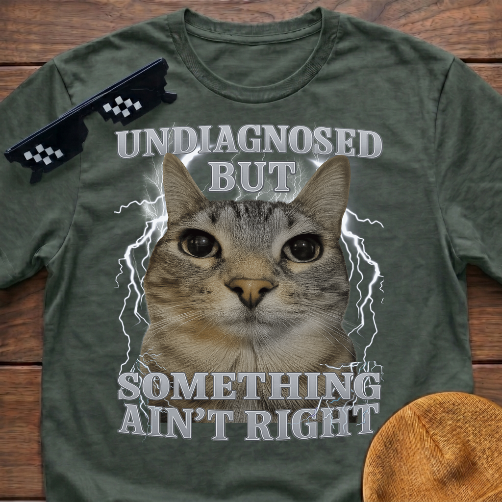 Undiagnosed But Something Ain't Right Funny Cat Meme T-shirt