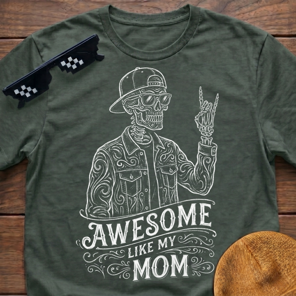 Skeleton Awesome Like My Mom T-Shirt