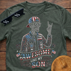 Skeleton Awesome Like My Son Patriotic T-shirt