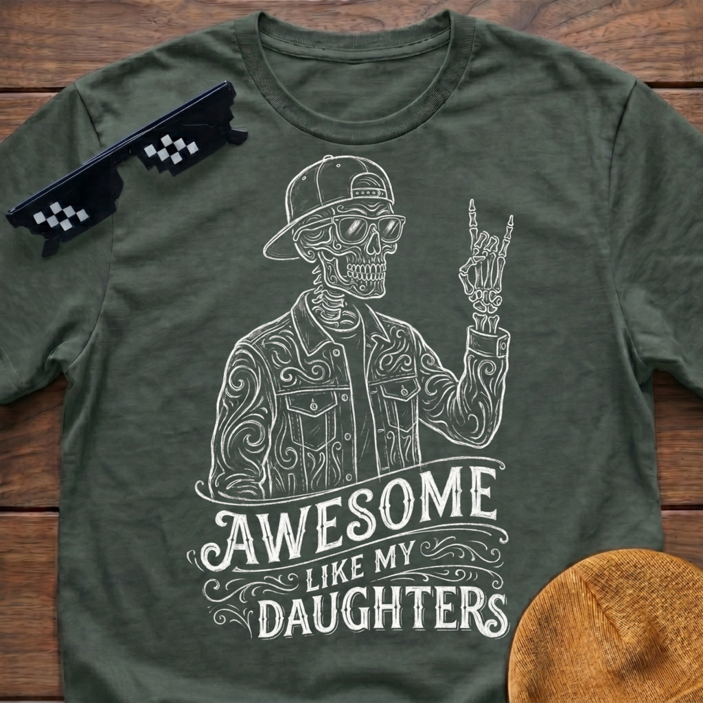 Skeleton Awesome Like My Daughters T-Shirt