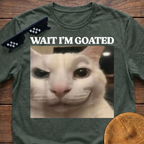 Wait I'm Goated Meme Funny Cat Meme T-shirt