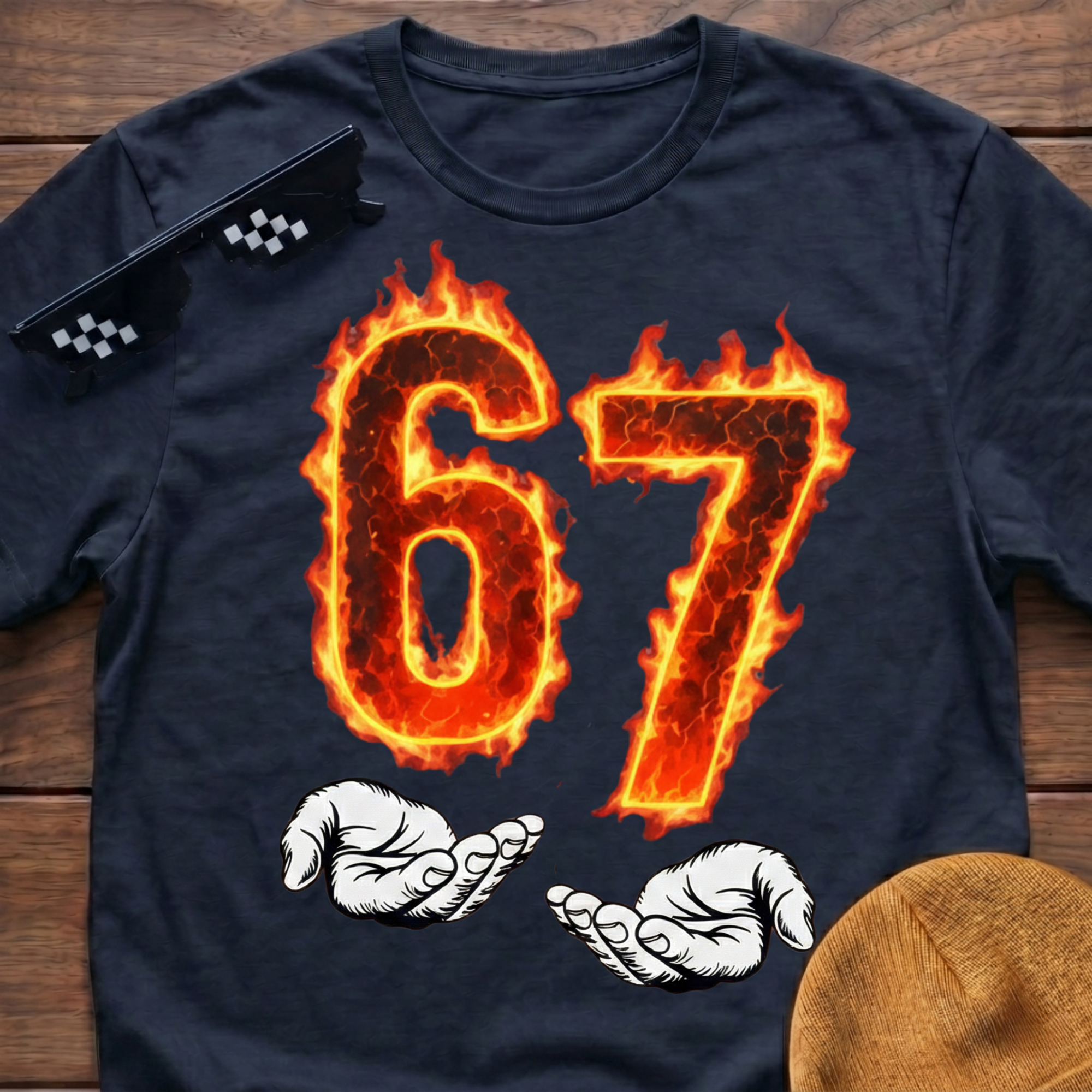 6 7 Meme Six Seven Fire T-shirt