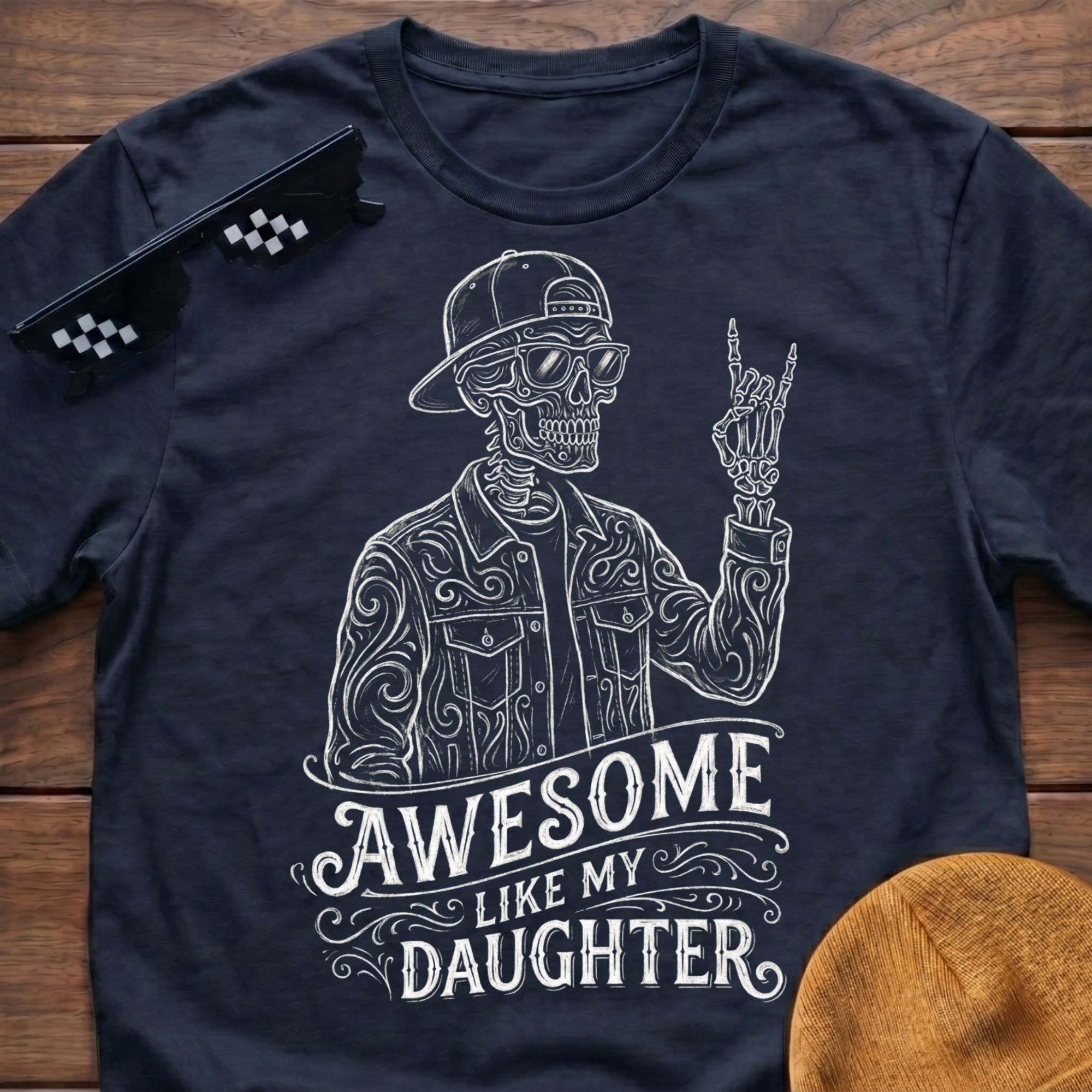 Skeleton Awesome Like My Daughter T-Shirt