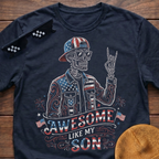 Skeleton Awesome Like My Son Patriotic T-shirt